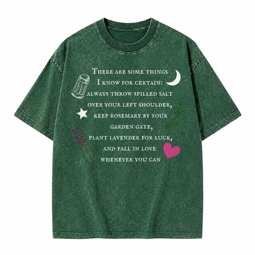 Moonnora Practical Magic Witchy Graphic Tarot Card On Comfort Colors Washed T-Shirt