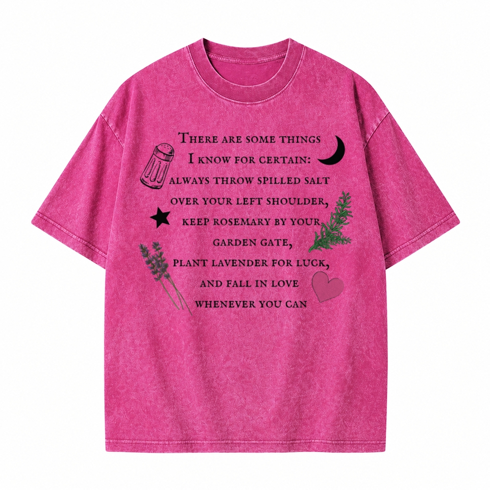 Moonnora Practical Magic Witchy Graphic Tarot Card On Comfort Colors Washed T-Shirt