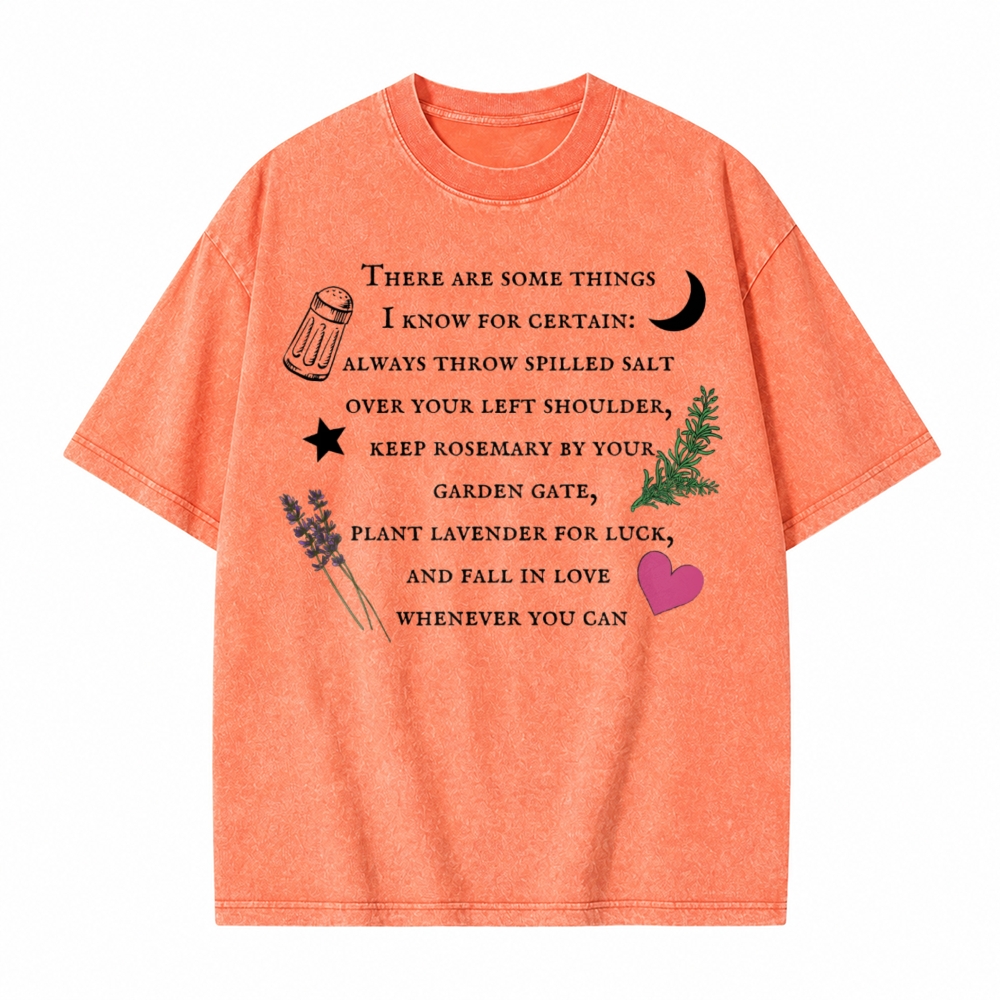 Moonnora Practical Magic Witchy Graphic Tarot Card On Comfort Colors Washed T-Shirt