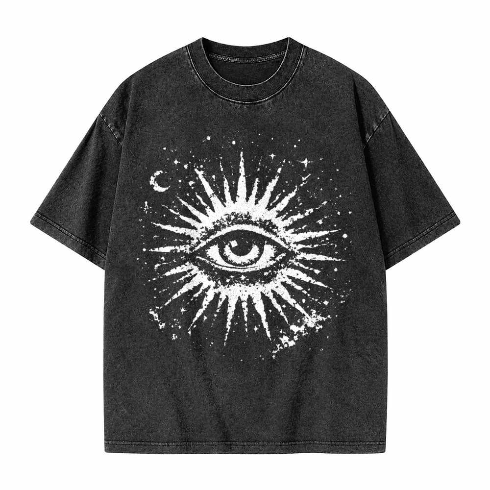 Moonnora Celestial Eye Tarot Card On Comfort Colors Washed T-Shirt