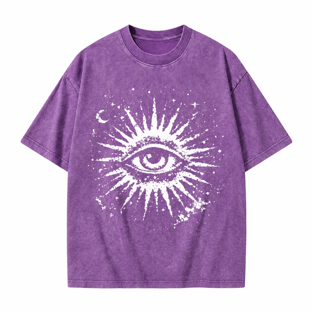 Moonnora Celestial Eye Tarot Card On Comfort Colors Washed T-Shirt