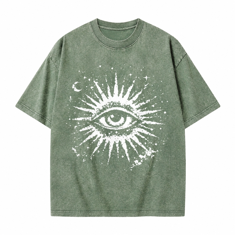 Moonnora Celestial Eye Tarot Card On Comfort Colors Washed T-Shirt