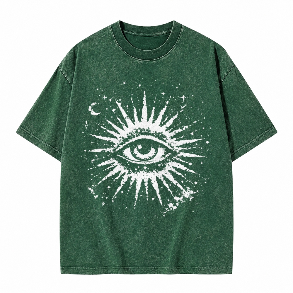 Moonnora Celestial Eye Tarot Card On Comfort Colors Washed T-Shirt