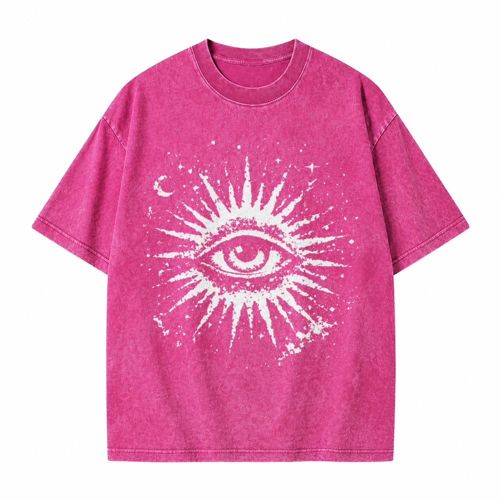 Moonnora Celestial Eye Tarot Card On Comfort Colors Washed T-Shirt
