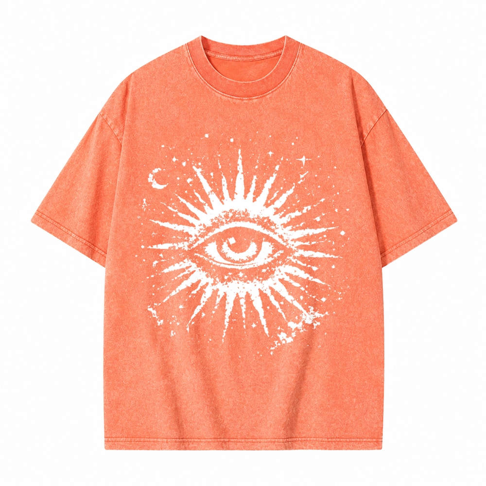 Moonnora Celestial Eye Tarot Card On Comfort Colors Washed T-Shirt
