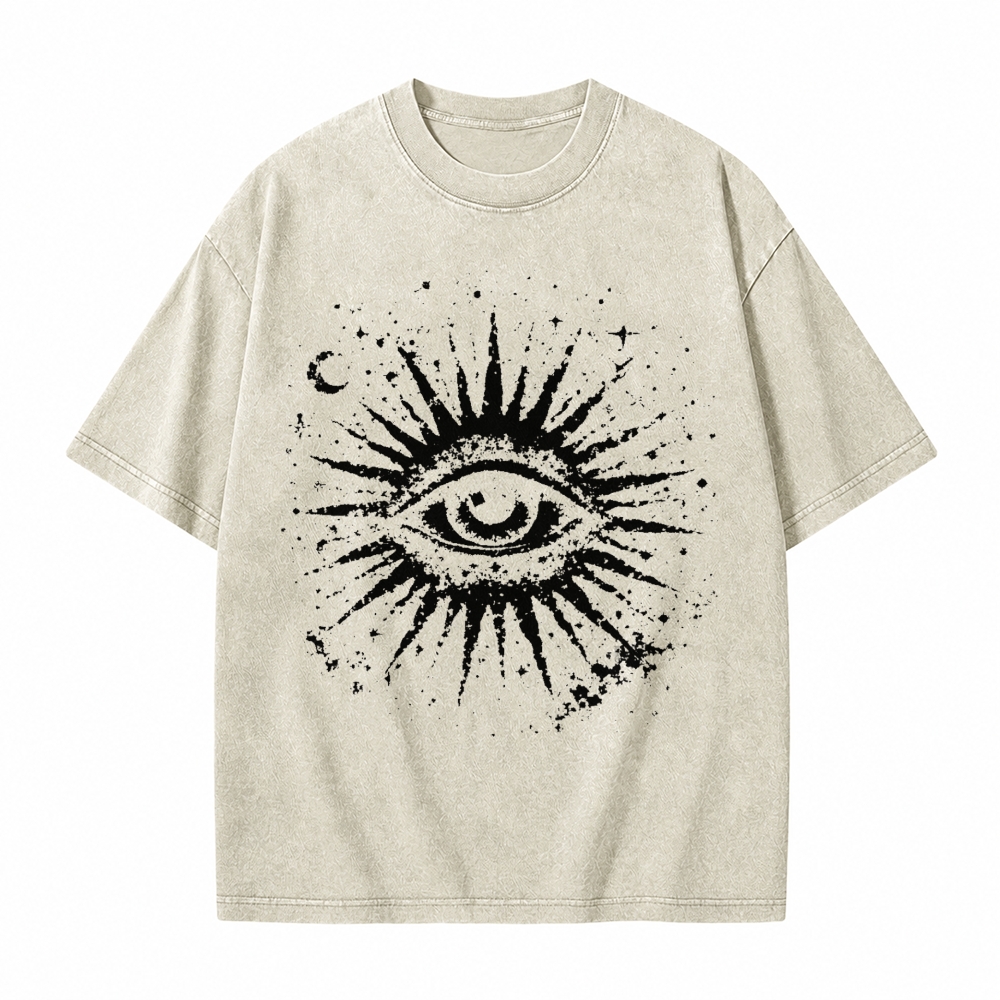 Moonnora Celestial Eye Tarot Card On Comfort Colors Washed T-Shirt