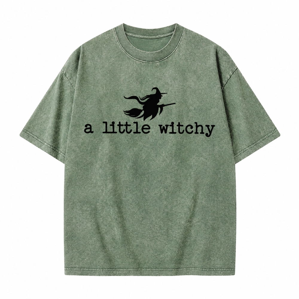 Moonnora A Little Witchy Witches Ride Tarot Card On Comfort Colors Washed T-Shirt