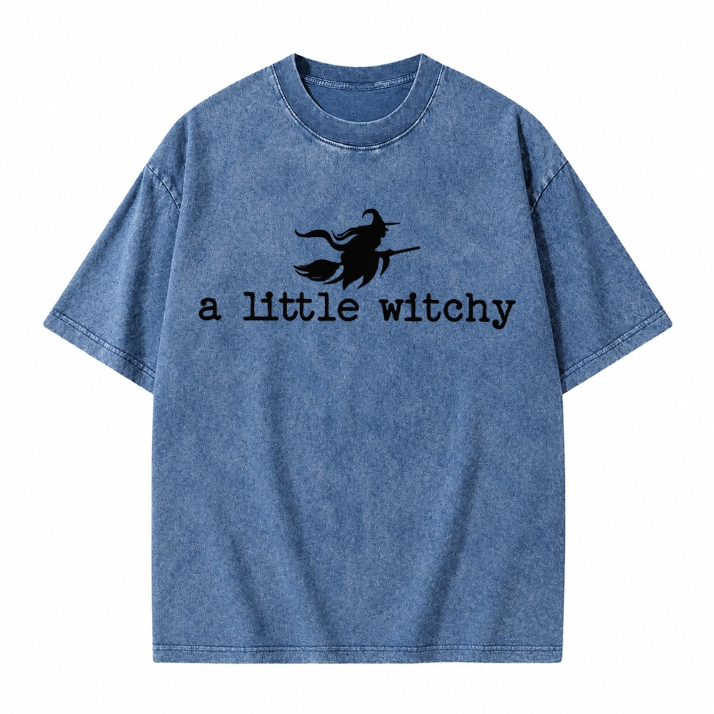 Moonnora A Little Witchy Witches Ride Tarot Card On Comfort Colors Washed T-Shirt