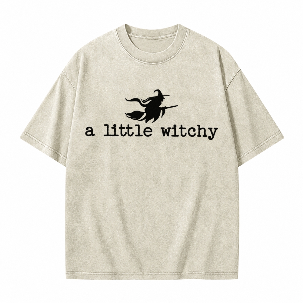 Moonnora A Little Witchy Witches Ride Tarot Card On Comfort Colors Washed T-Shirt