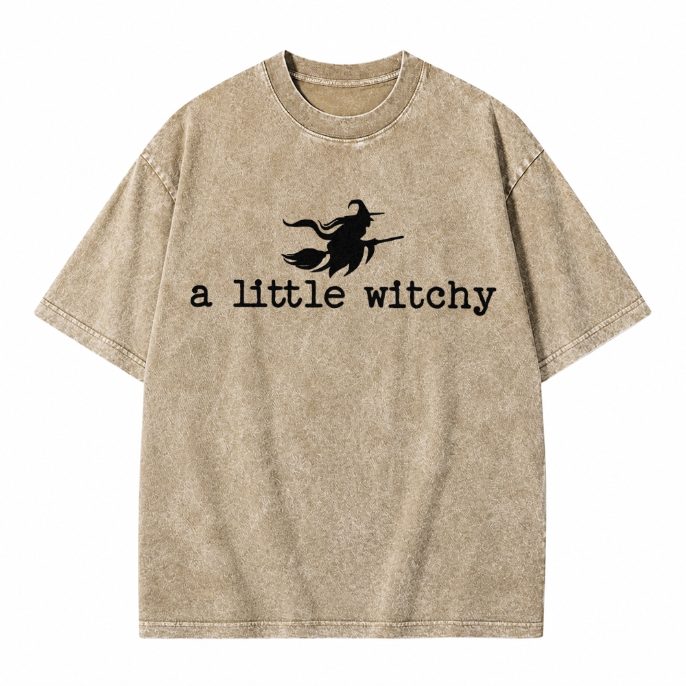 Moonnora A Little Witchy Witches Ride Tarot Card On Comfort Colors Washed T-Shirt
