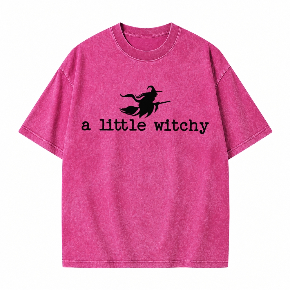 Moonnora A Little Witchy Witches Ride Tarot Card On Comfort Colors Washed T-Shirt