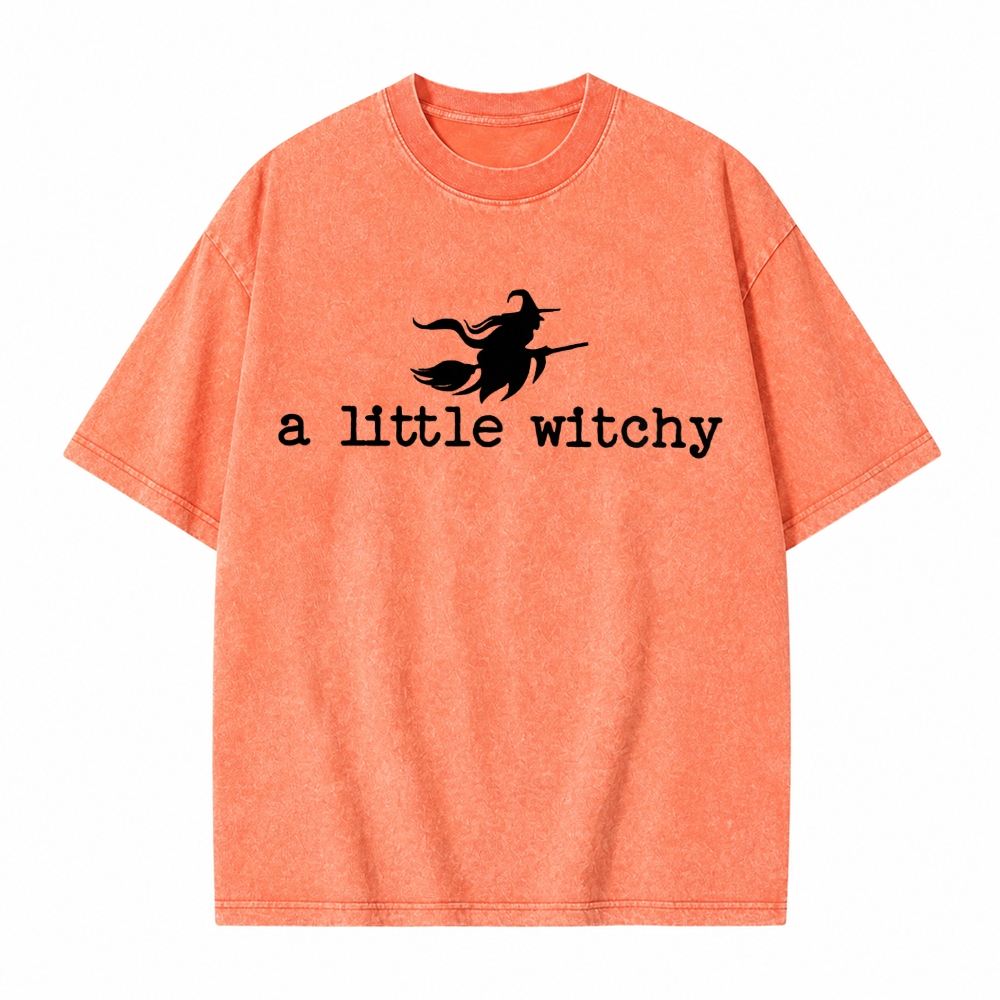 Moonnora A Little Witchy Witches Ride Tarot Card On Comfort Colors Washed T-Shirt