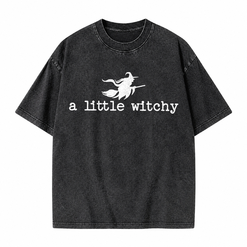 Moonnora A Little Witchy Witches Ride Tarot Card On Comfort Colors Washed T-Shirt