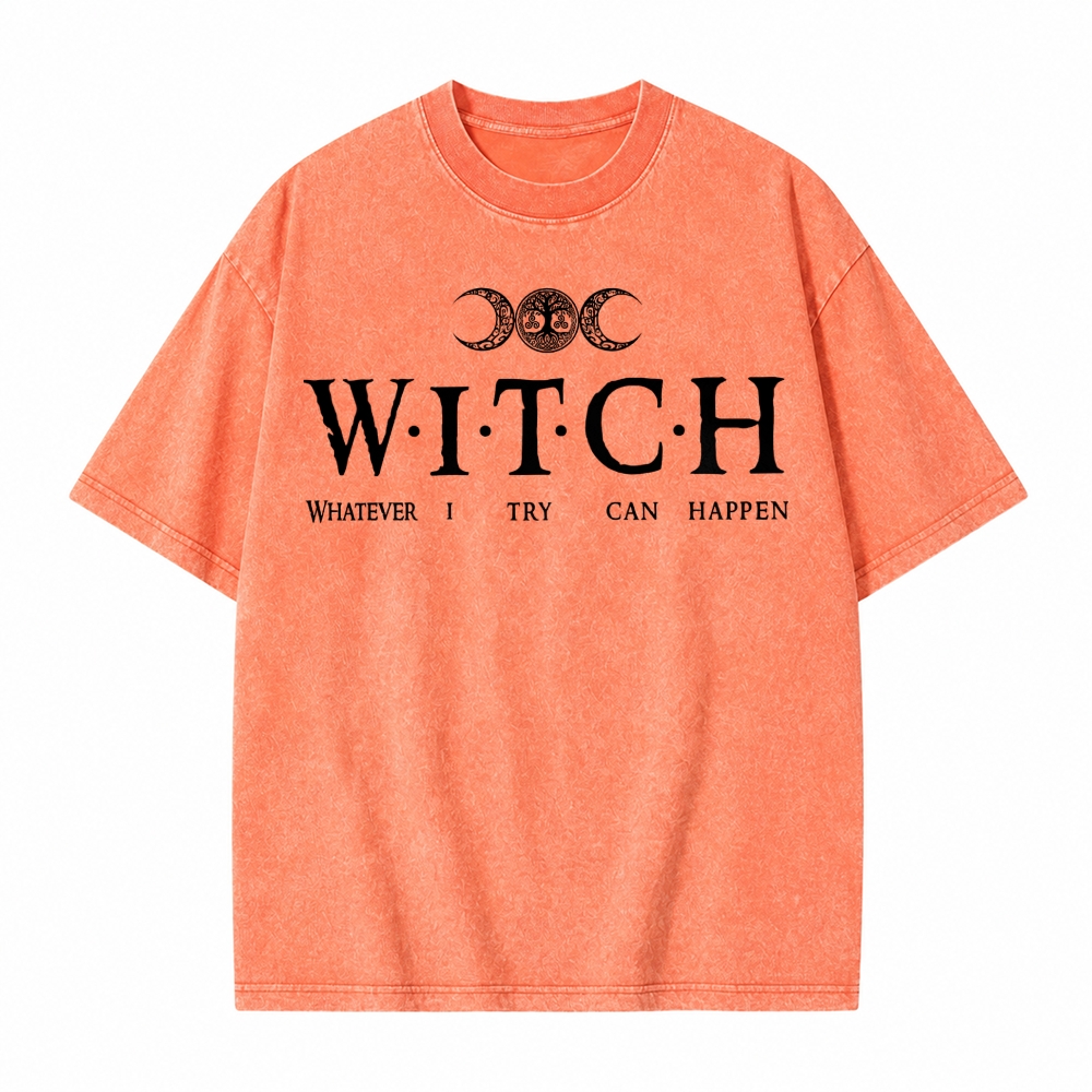 Moonnora Whatever I Try Can Happen Witch Tarot Card On Comfort Colors Washed T-Shirt