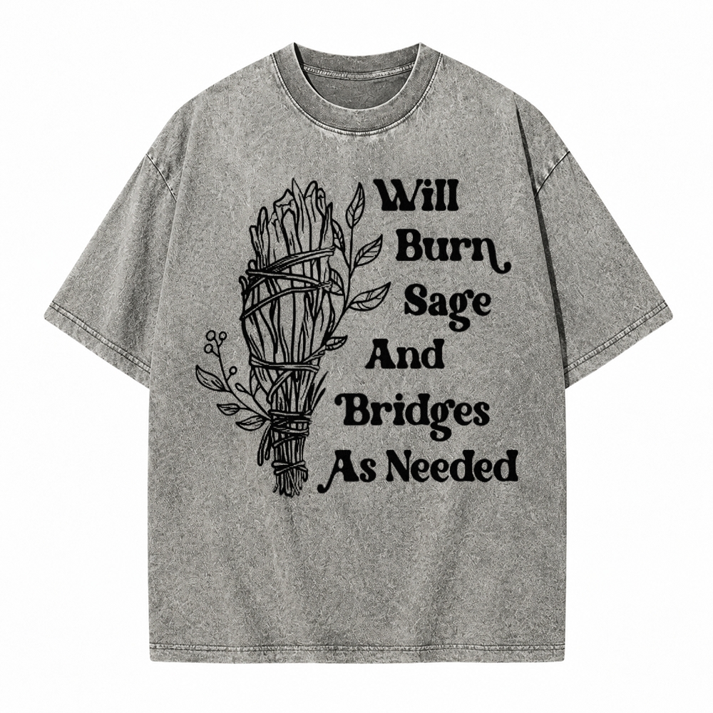 Moonnora Will Burn Sage Tarot Card On Comfort Colors Washed T-Shirt