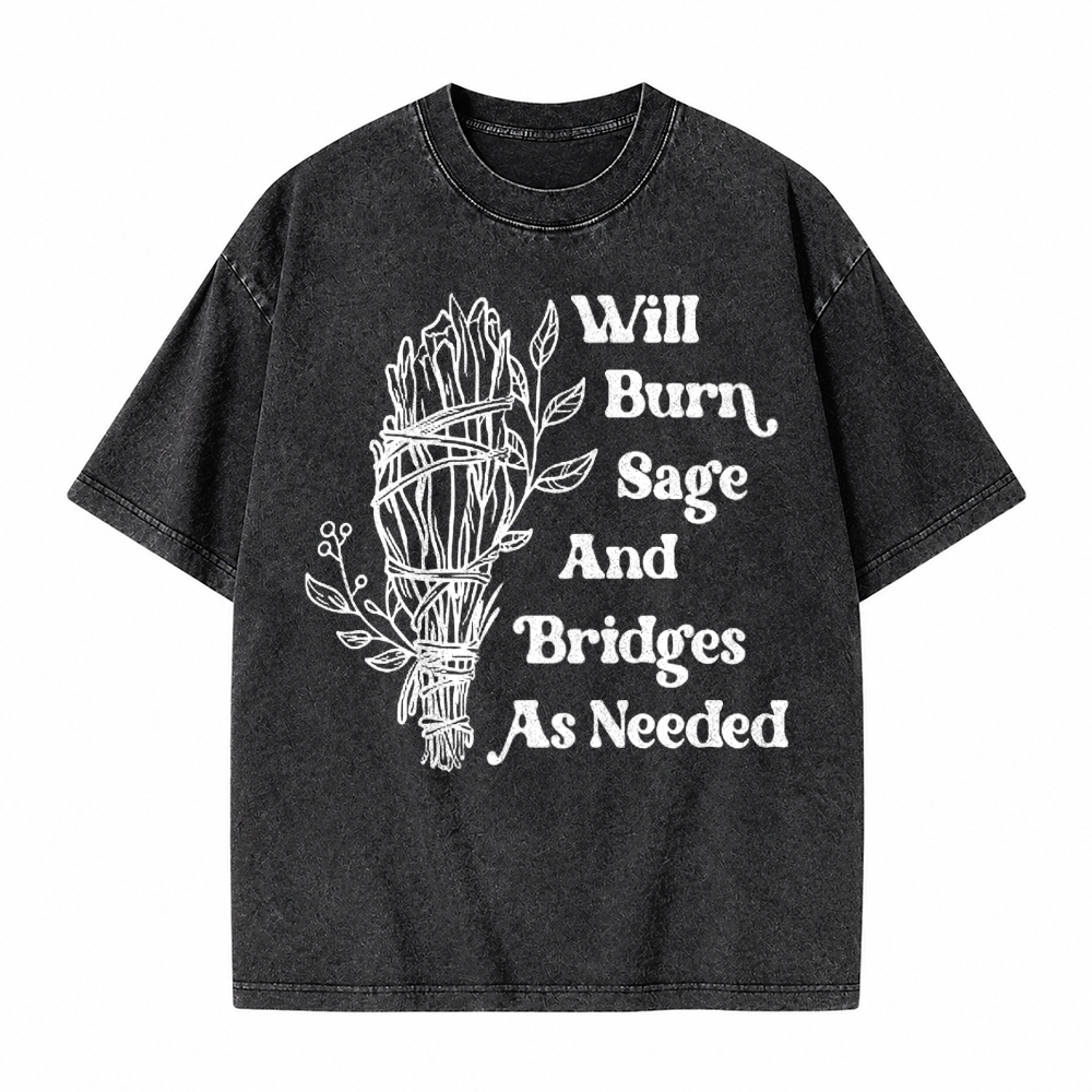 Moonnora Will Burn Sage Tarot Card On Comfort Colors Washed T-Shirt
