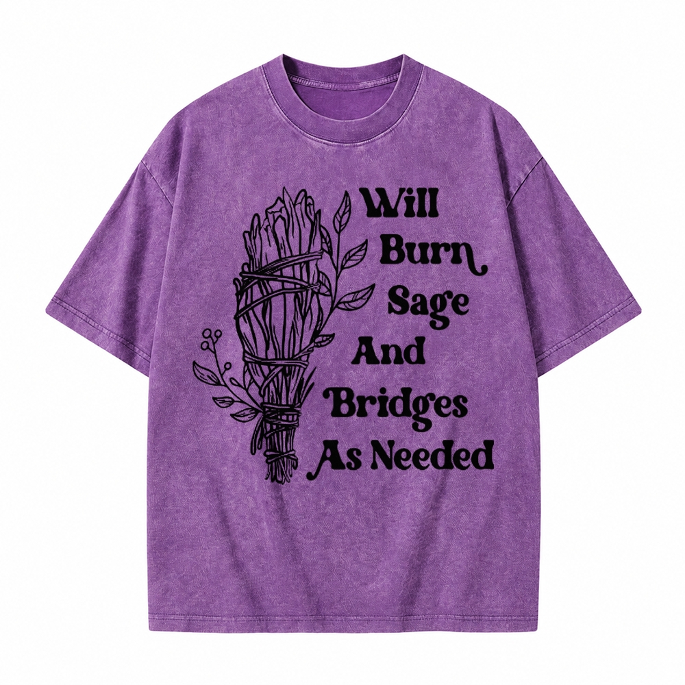 Moonnora Will Burn Sage Tarot Card On Comfort Colors Washed T-Shirt