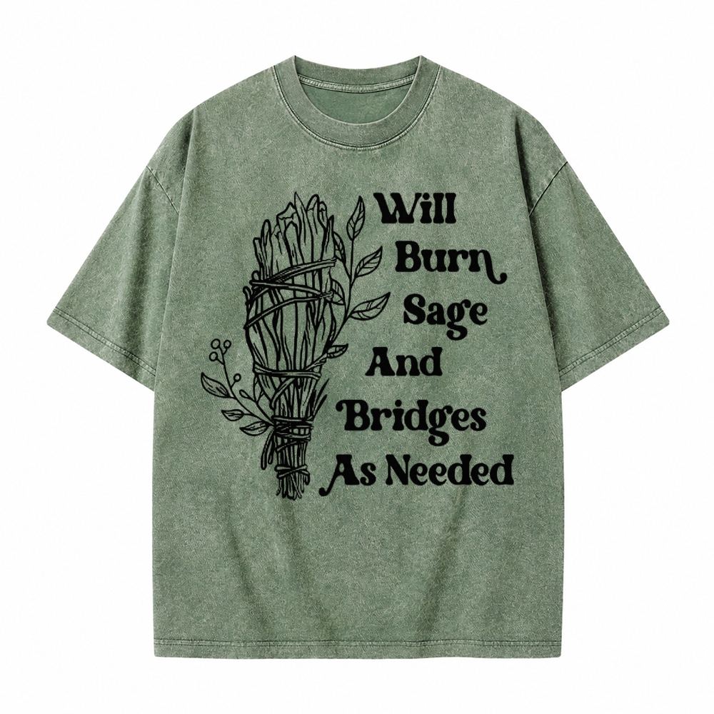 Moonnora Will Burn Sage Tarot Card On Comfort Colors Washed T-Shirt