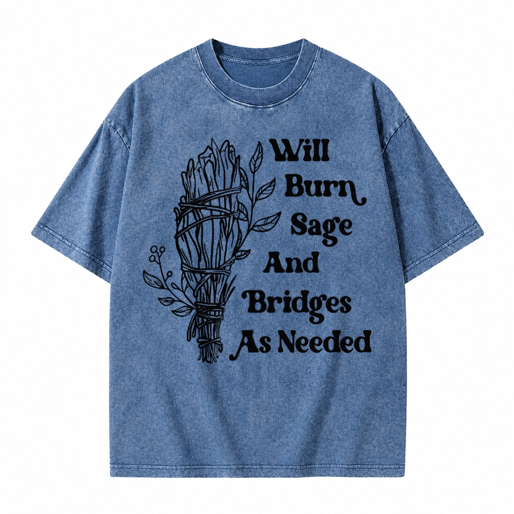 Moonnora Will Burn Sage Tarot Card On Comfort Colors Washed T-Shirt