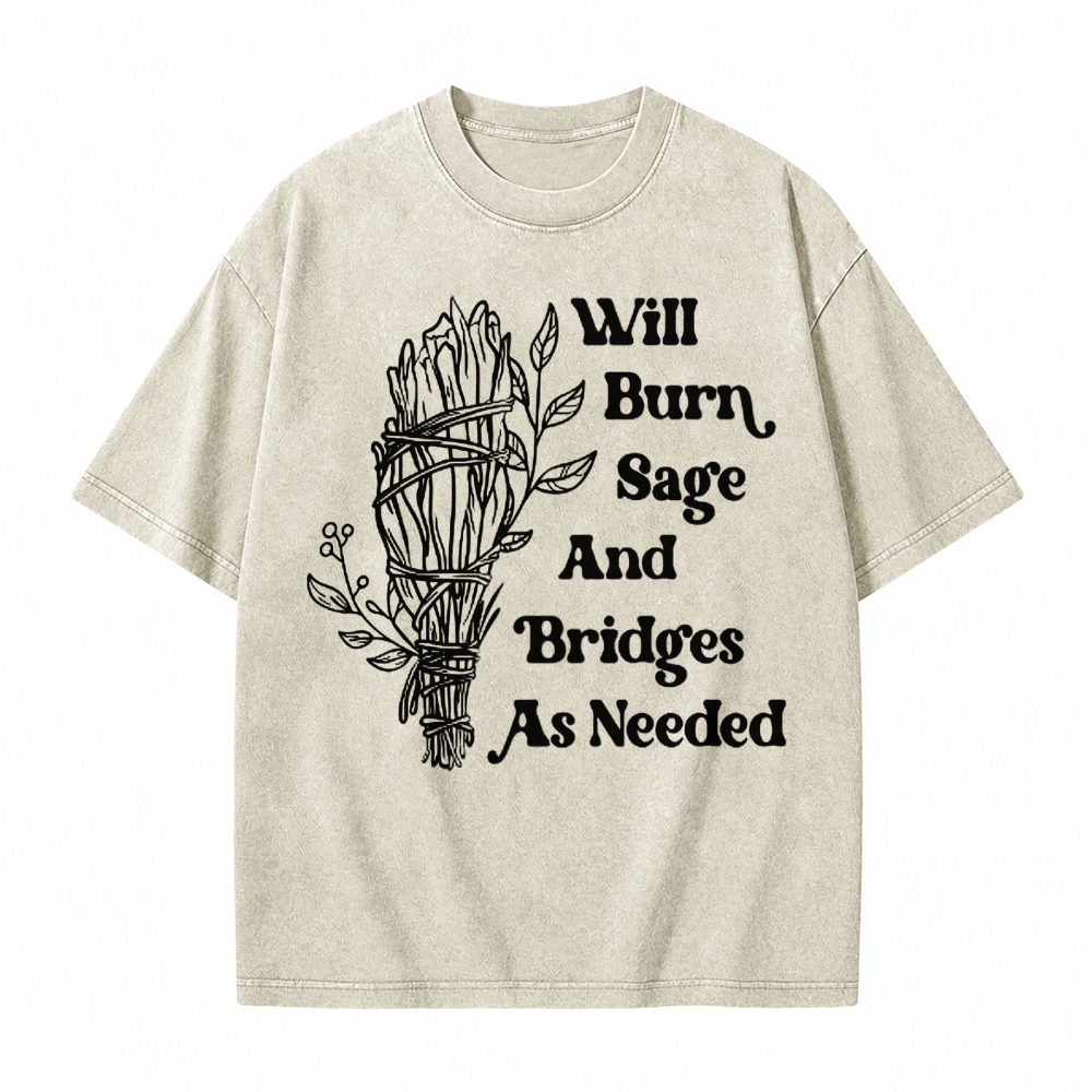 Moonnora Will Burn Sage Tarot Card On Comfort Colors Washed T-Shirt