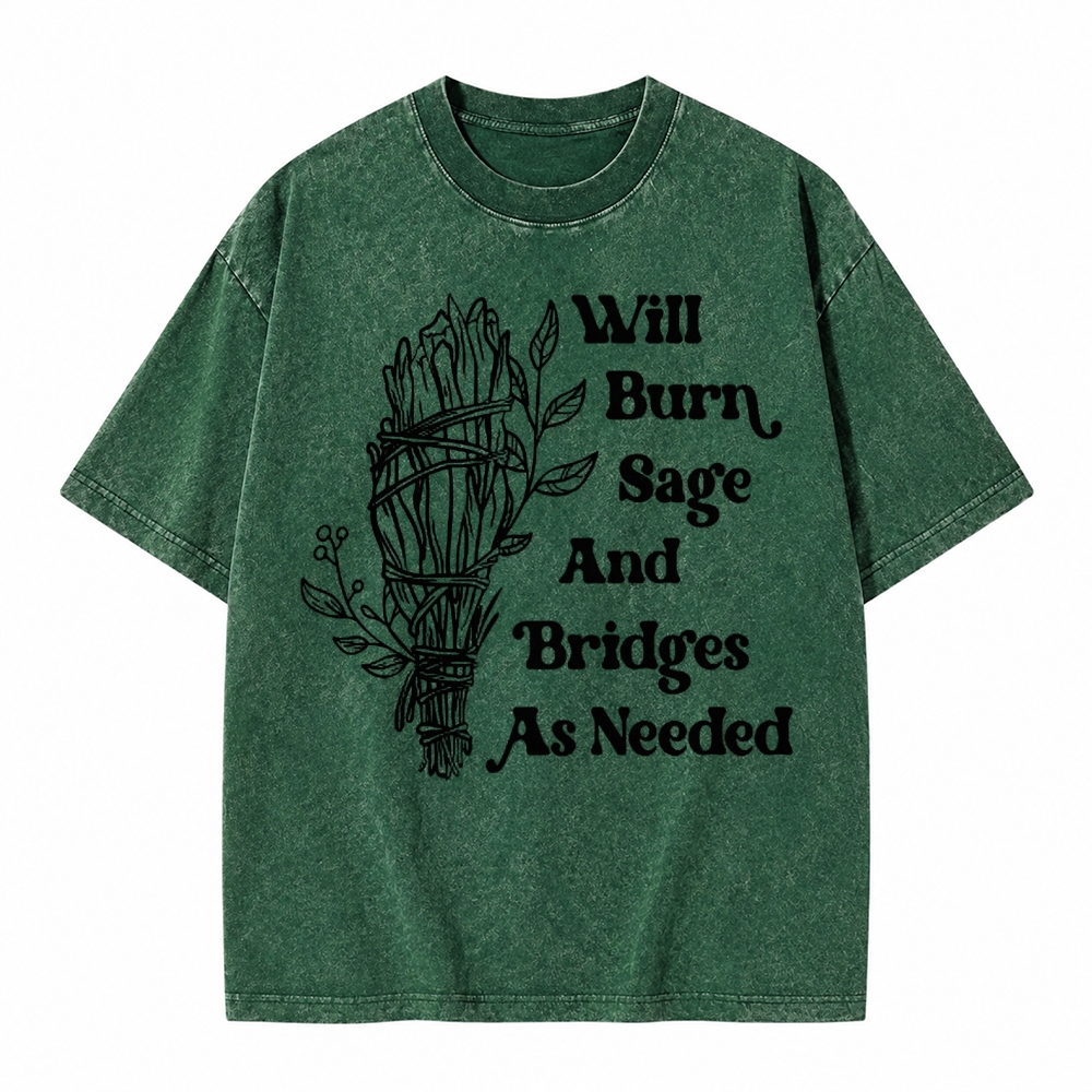Moonnora Will Burn Sage Tarot Card On Comfort Colors Washed T-Shirt
