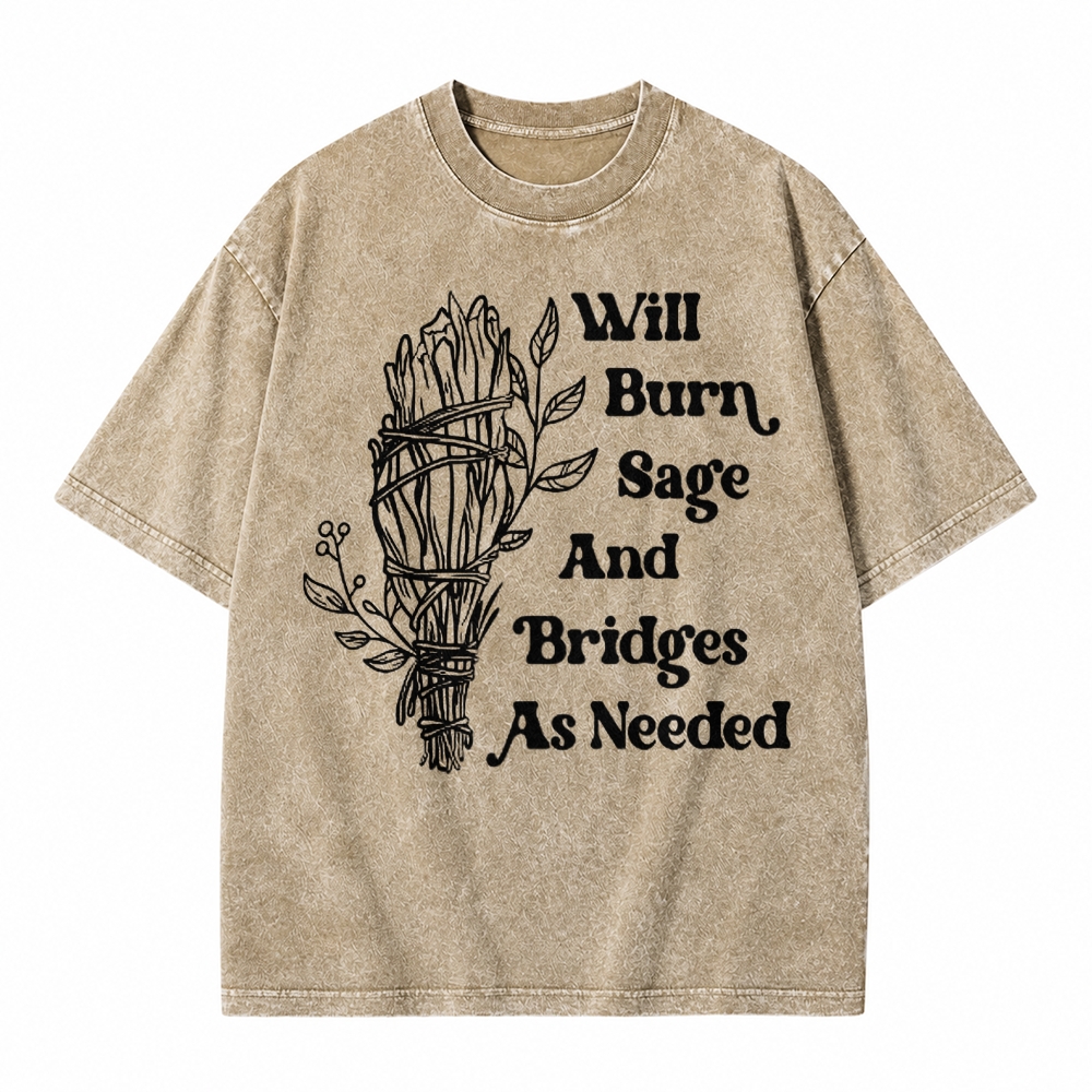 Moonnora Will Burn Sage Tarot Card On Comfort Colors Washed T-Shirt