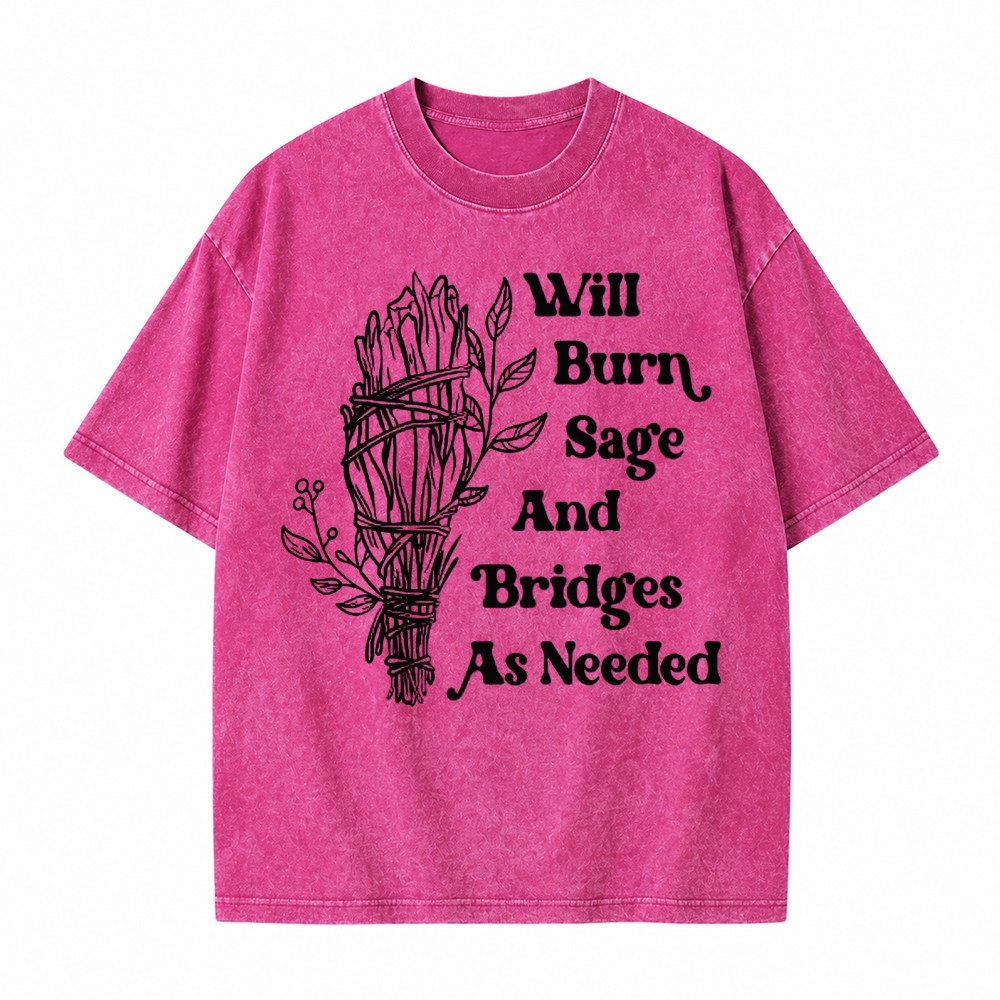 Moonnora Will Burn Sage Tarot Card On Comfort Colors Washed T-Shirt