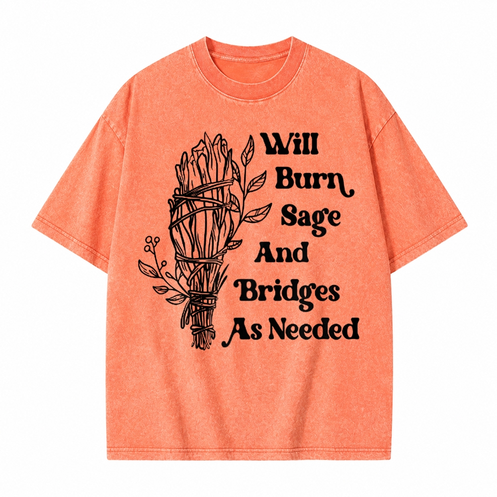 Moonnora Will Burn Sage Tarot Card On Comfort Colors Washed T-Shirt