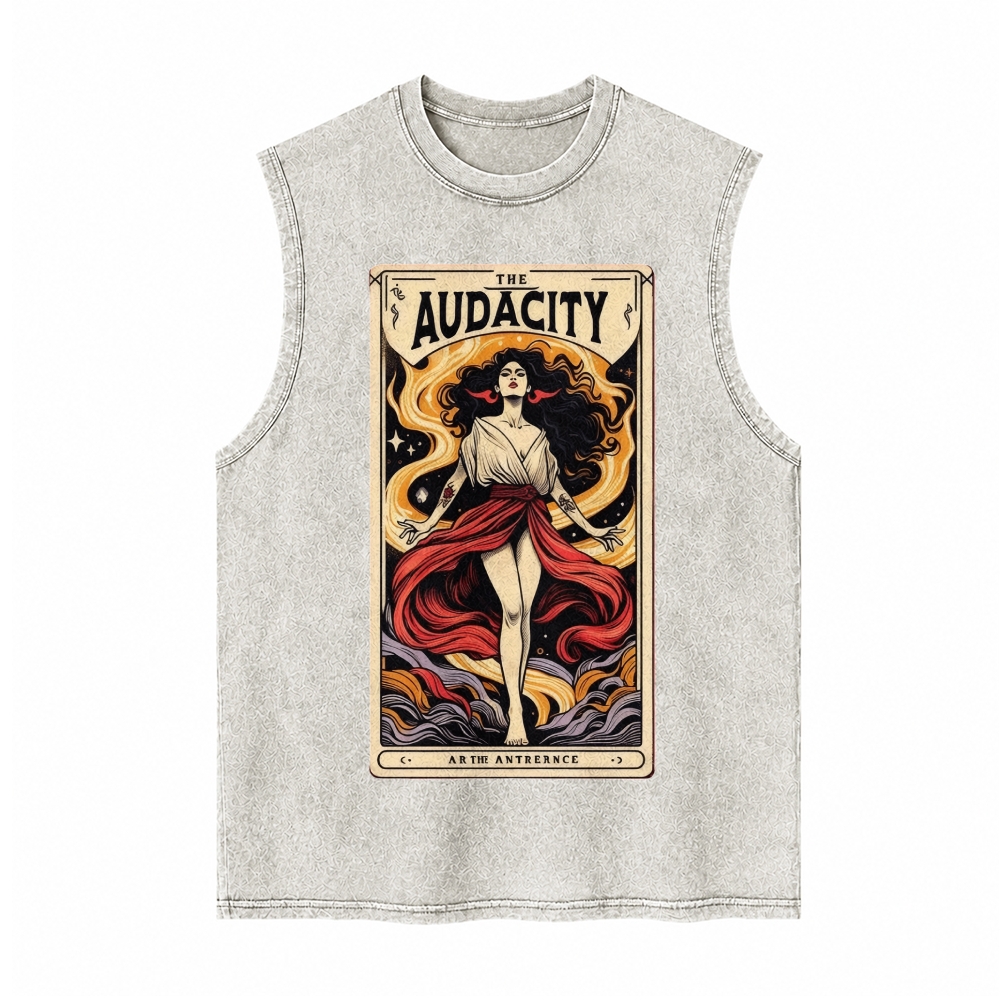 Moonnora The Audacity Feminist Empowerment Tarot Card On Comfort Colors Washed Tank