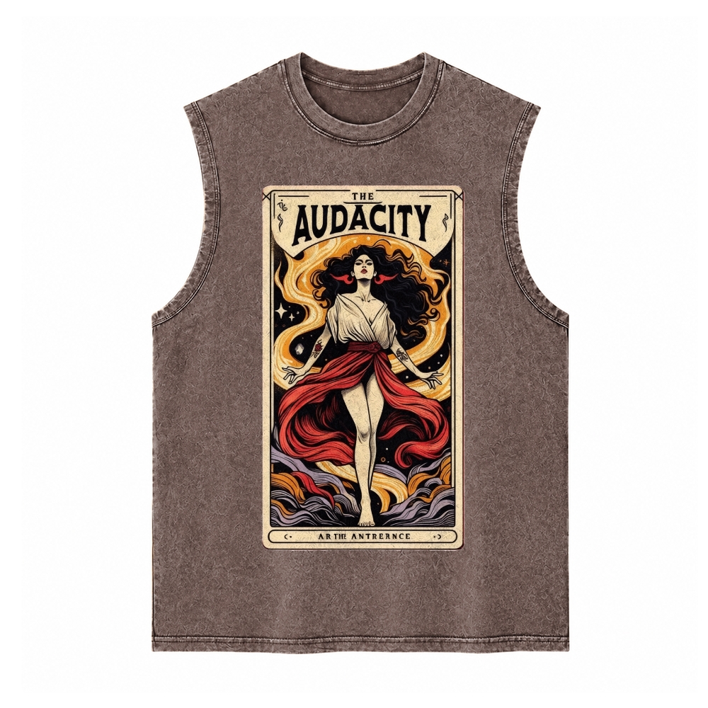 Moonnora The Audacity Feminist Empowerment Tarot Card On Comfort Colors Washed Tank