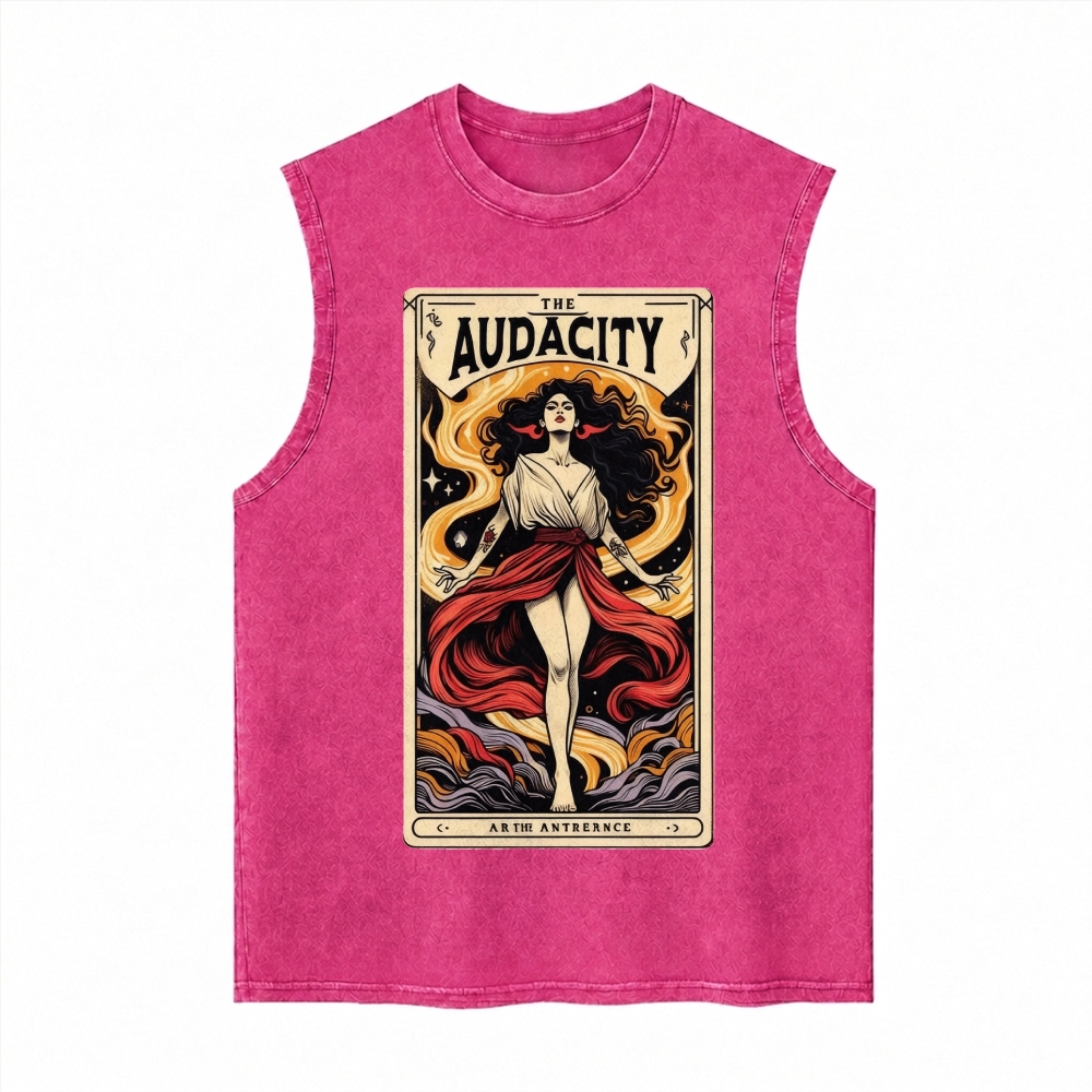 Moonnora The Audacity Feminist Empowerment Tarot Card On Comfort Colors Washed Tank