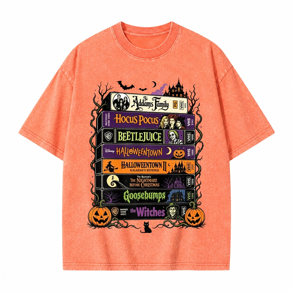 Moonnora Vintage Halloween VHS Tarot Card On Comfort Colors Washed T-Shirt