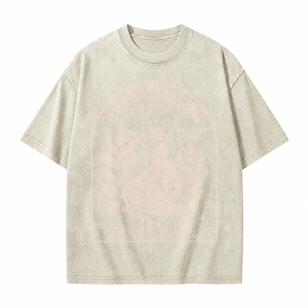 Moonnora Potion Tonic Elixirs Witchy Halloween Tarot Card On Comfort Colors Washed T-Shirt