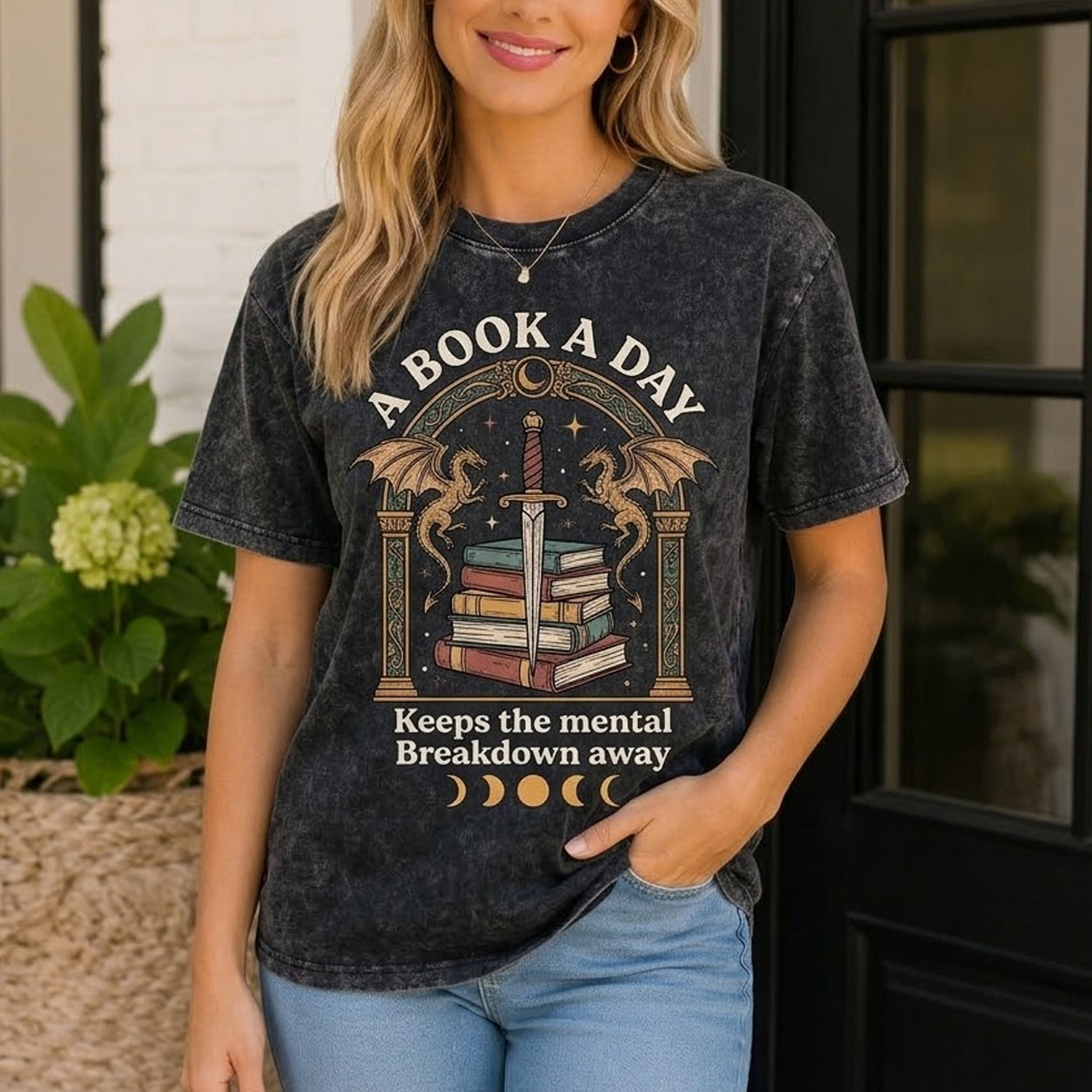 Moonnora Keeps The Mental Breakdown Washed T-Shirt