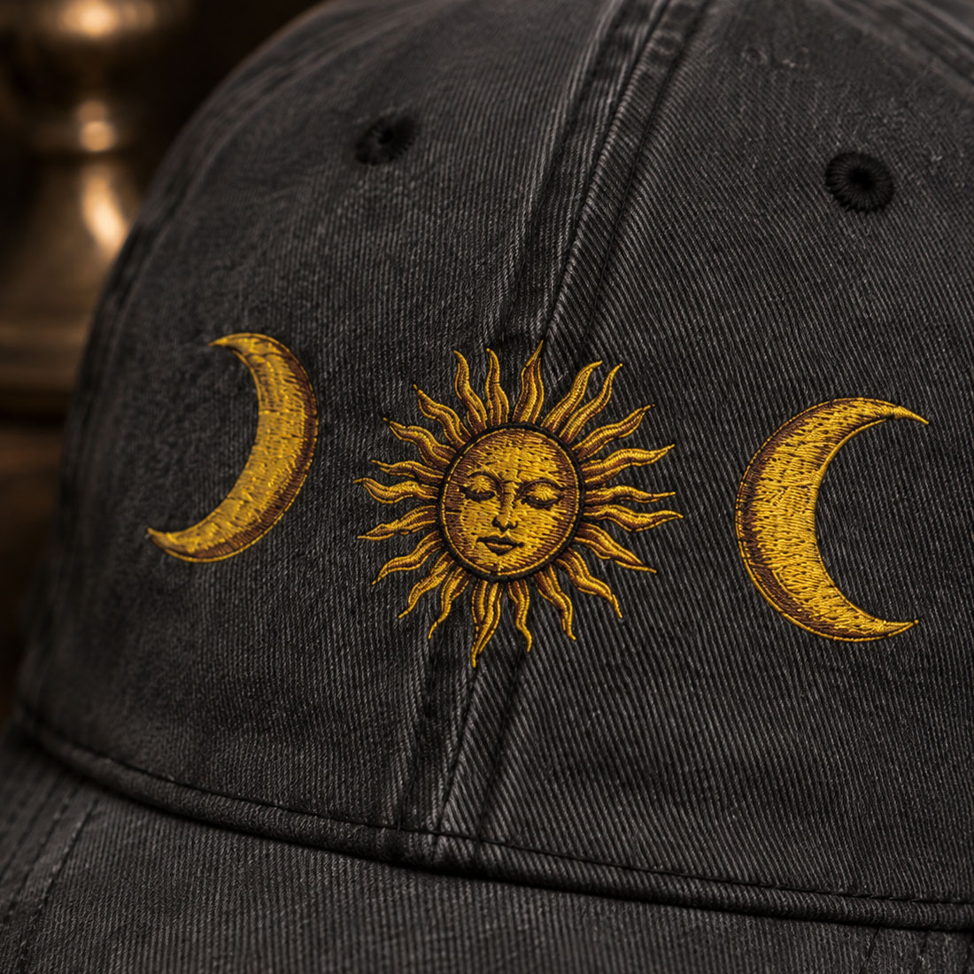 Moonnora Sun and Moon Tarot Washed Baseball Cap