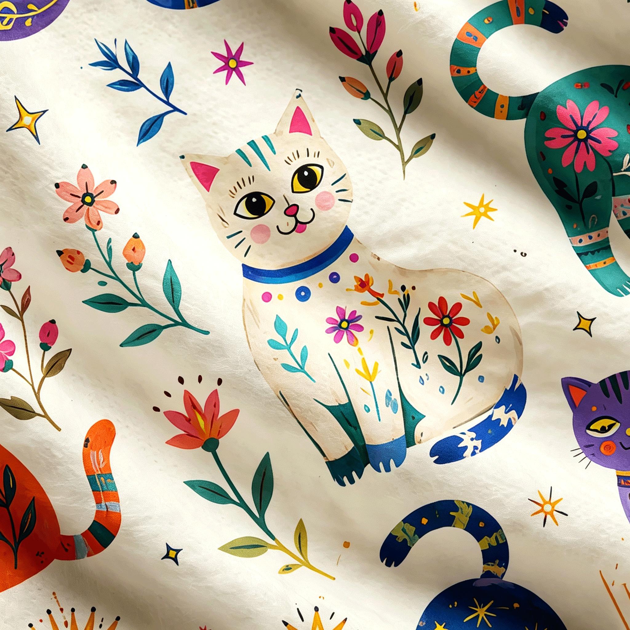 Moonnora Rainbow Magic Cats All-Over Print Cardigan Sweaters