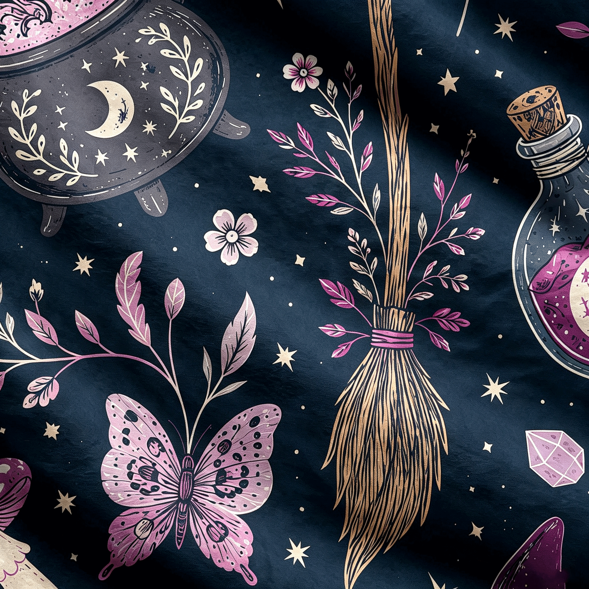 Moonnora Witchcraft Spellbook All-Over Print Cardigan Sweaters