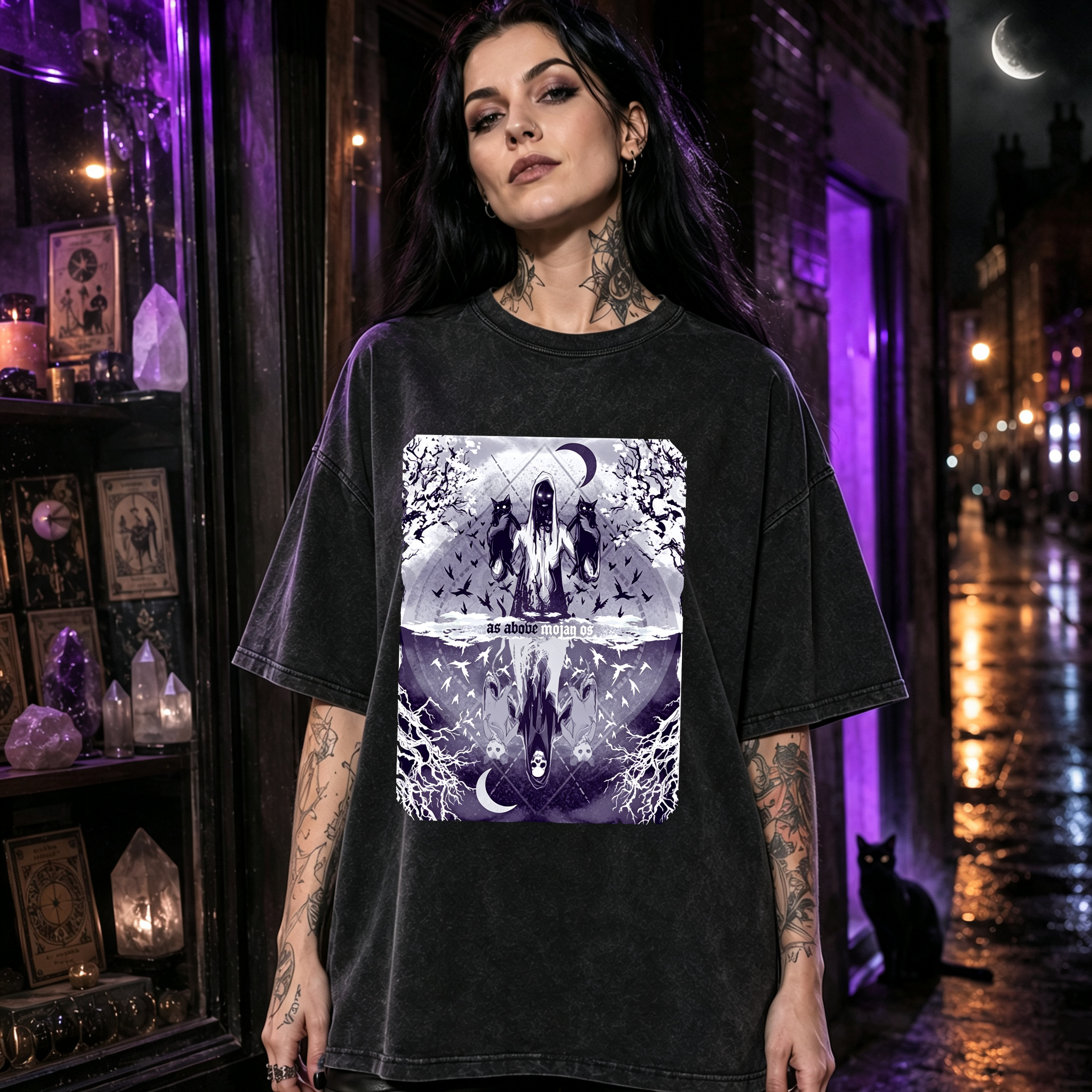 Moonnora As Above So Below Washed T-Shirt
