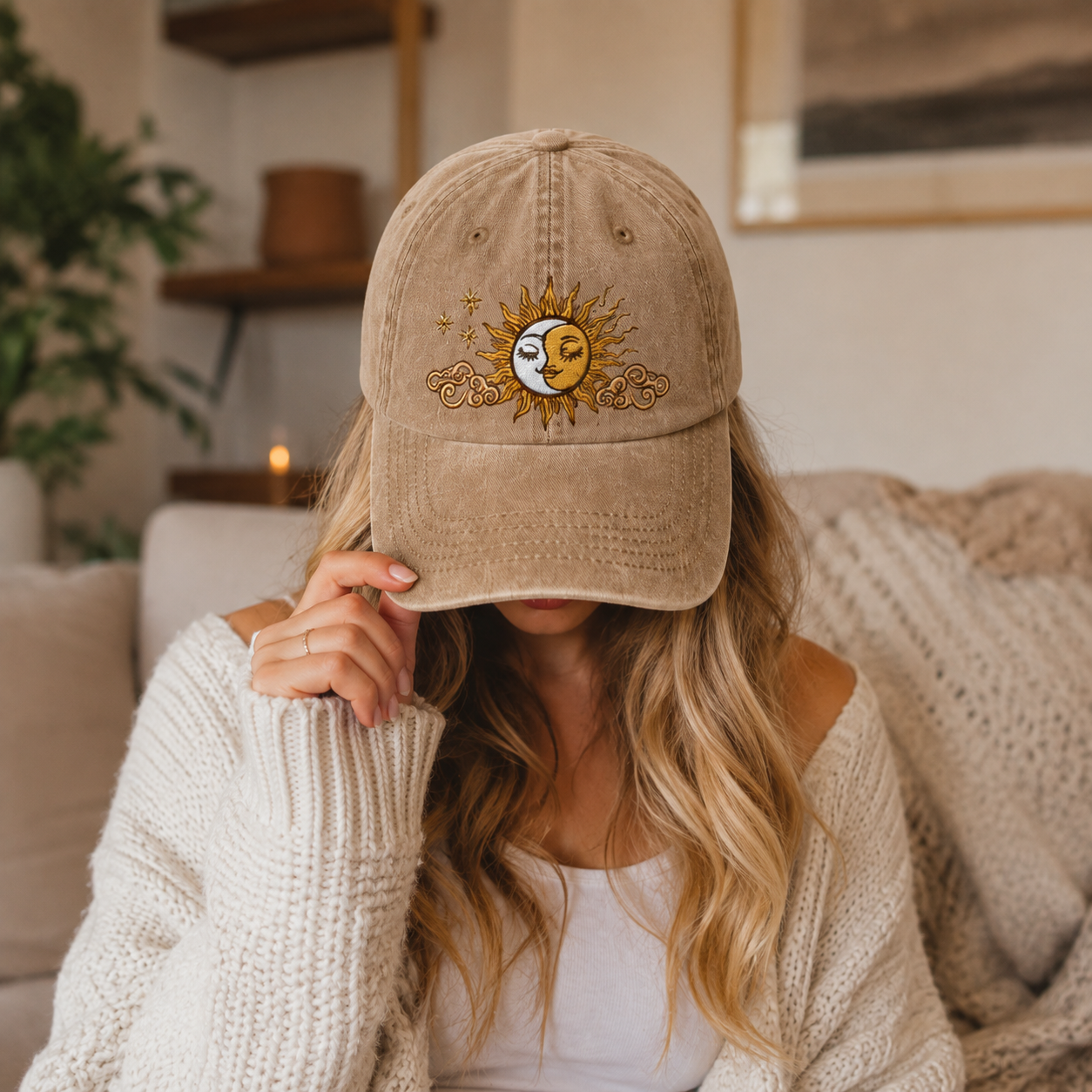 Moonnora Opposite Sun and Moon Embroidered Tarot Baseball Cap