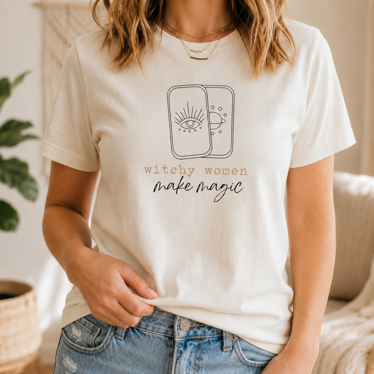 Moonnora Witchy Women Make Magic  Tarot Card On Comfort Colors T-Shirt