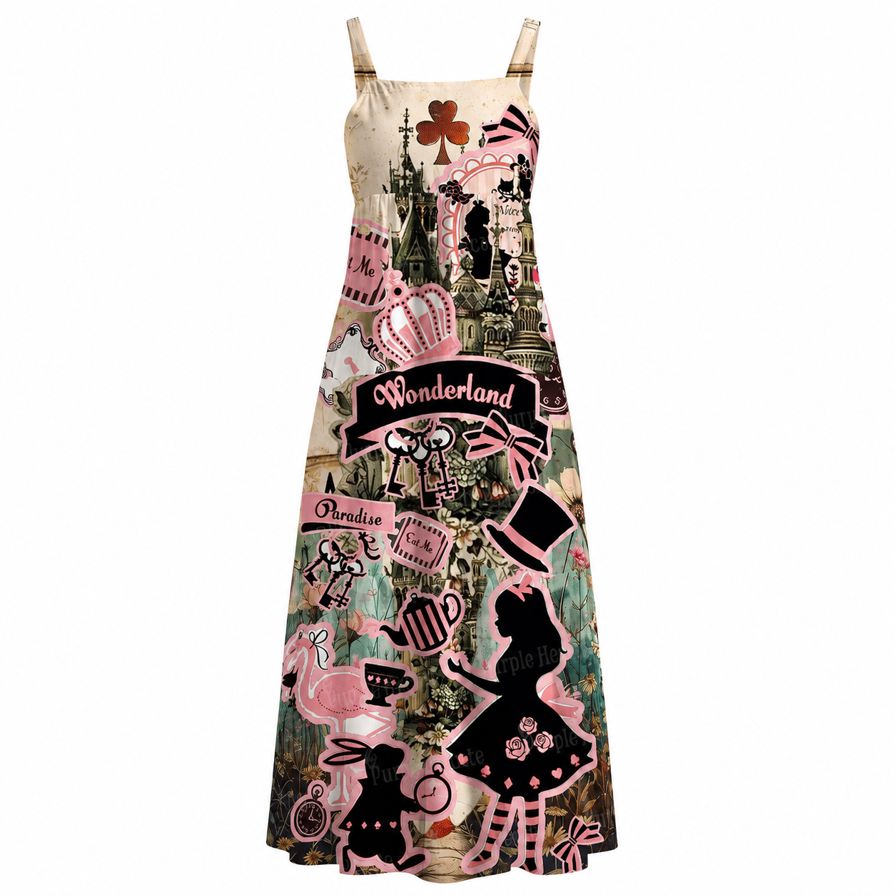 Moonnora Alice’s Tea Party Wide Straps Maxi Dress