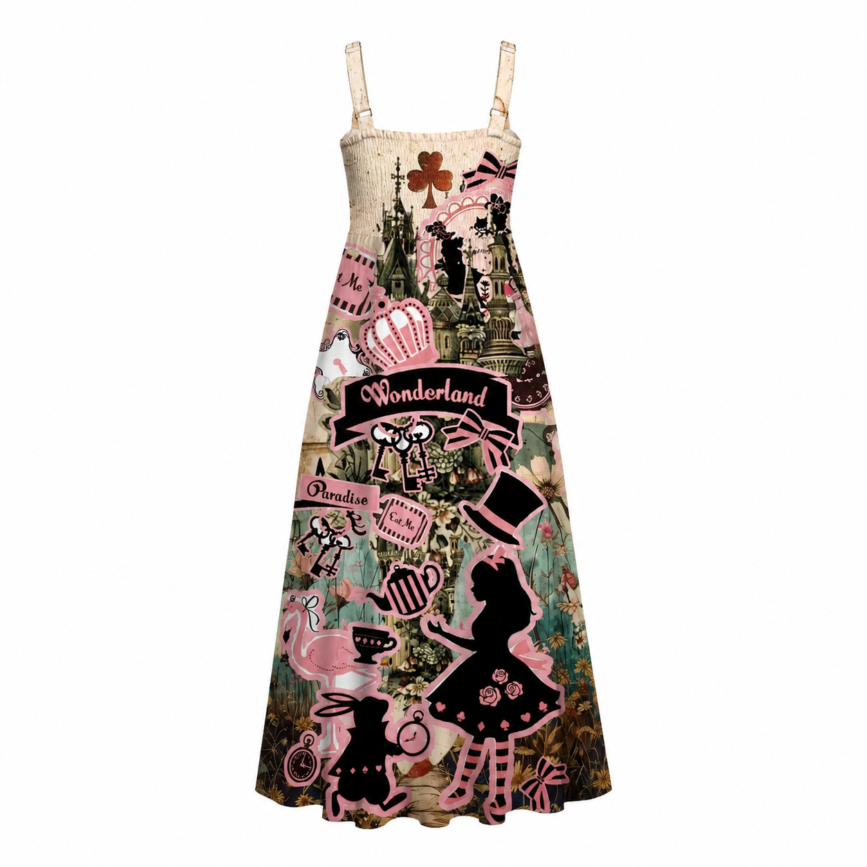 Moonnora Alice’s Tea Party Wide Straps Maxi Dress