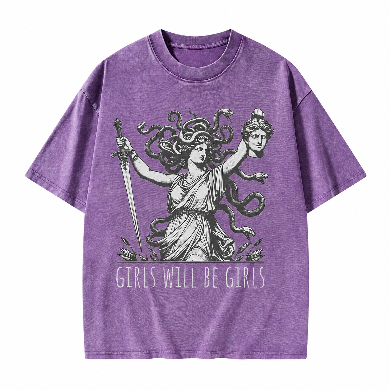 Moonnora Girls Will Be Girls Medusa Washed T-Shirt