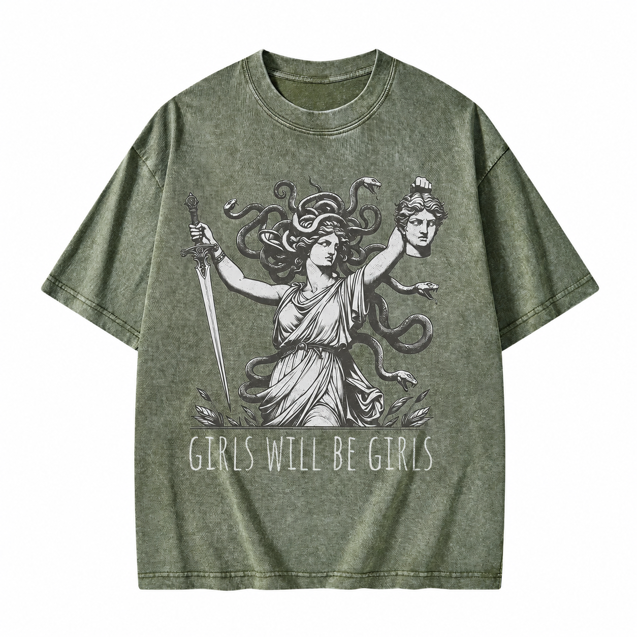 Moonnora Girls Will Be Girls Medusa Washed T-Shirt