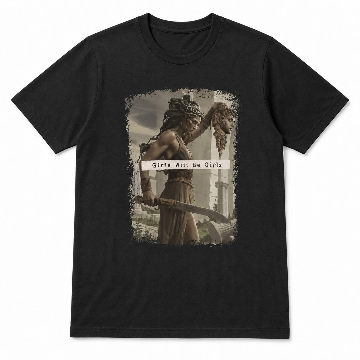 Moonnora Girls Will Be Girls Medusa Tarot Card On Comfort Colors T-Shirt