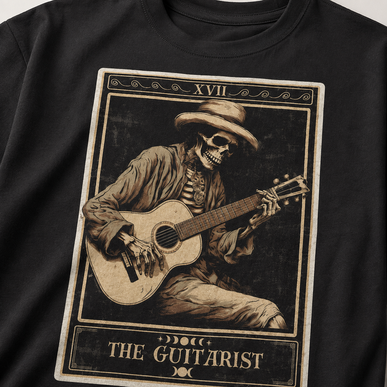 Moonnora Guitarist Tarot Card On Comfort Colors T-Shirt