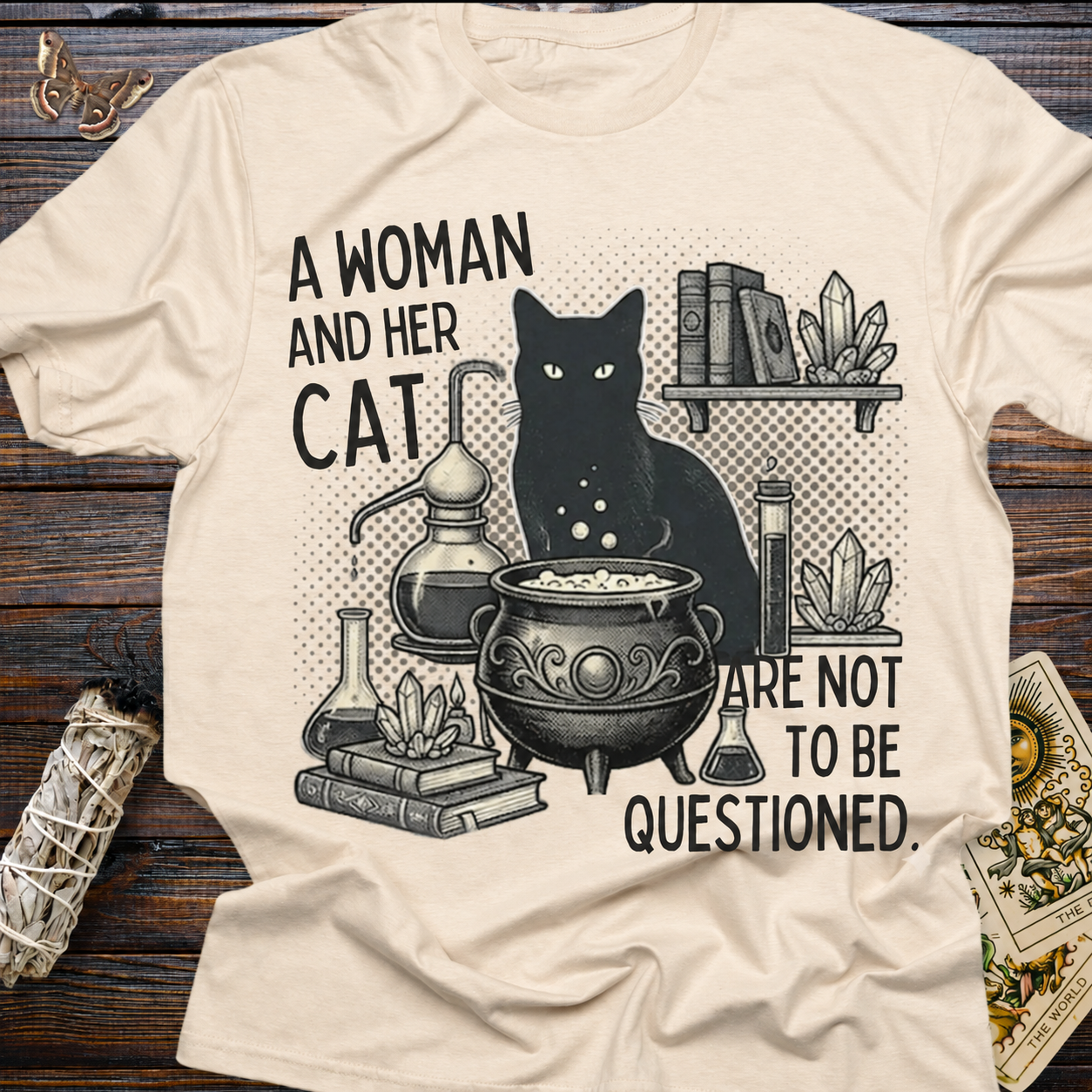 Moonnora Woman And Her Cat Are Not to be Questioned T-Shirt