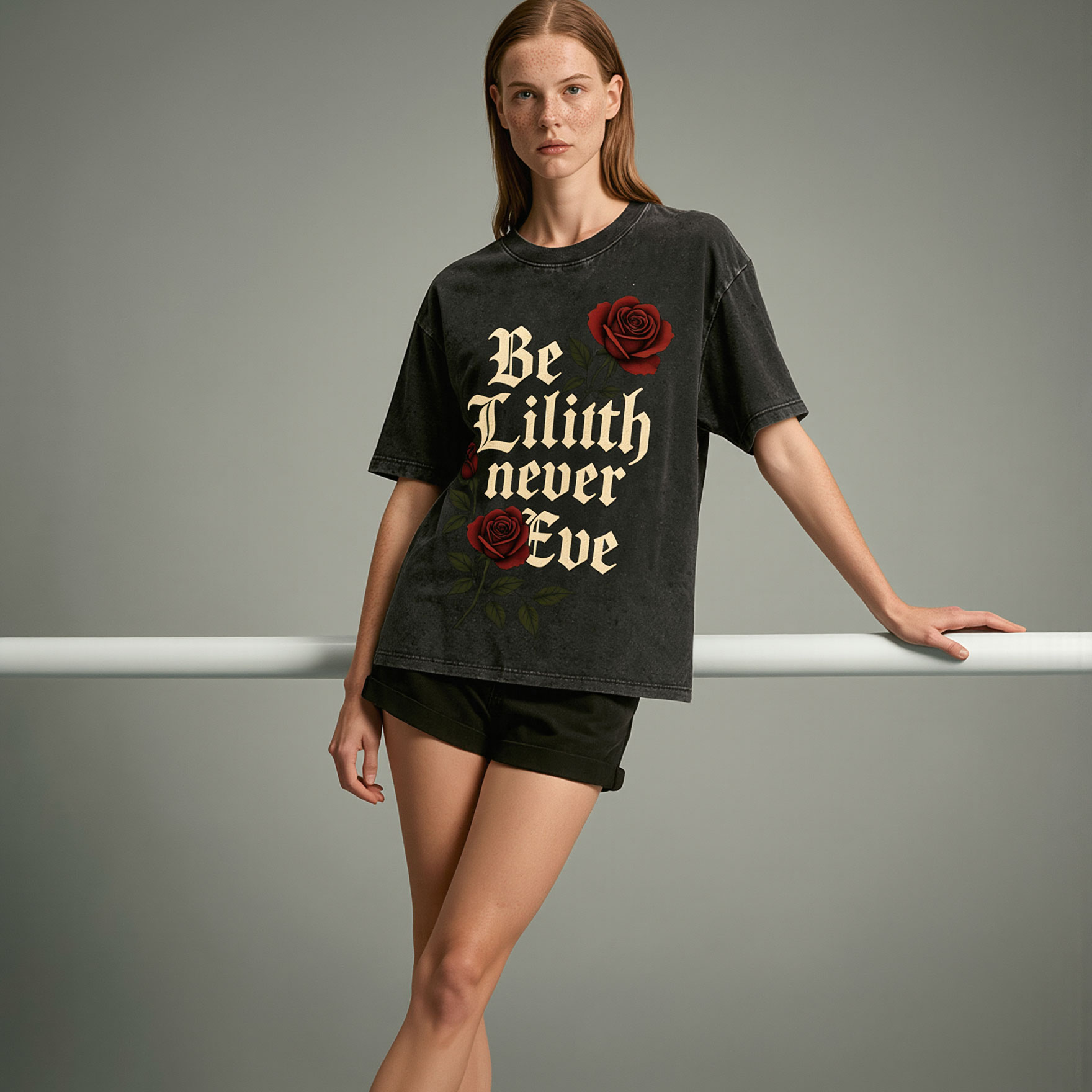 Moonnora Be Lilith Never Eve Roses Tarot Card On Comfort Colors Washed T-Shirt