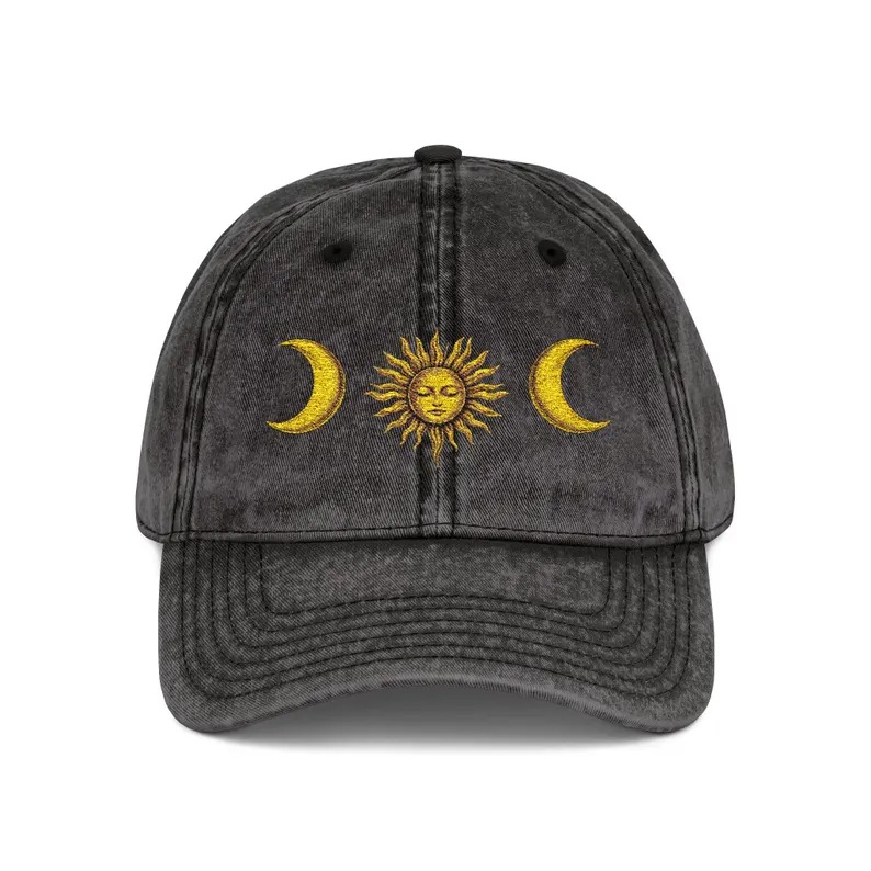 Moonnora Sun and Moon Tarot Washed Baseball Cap