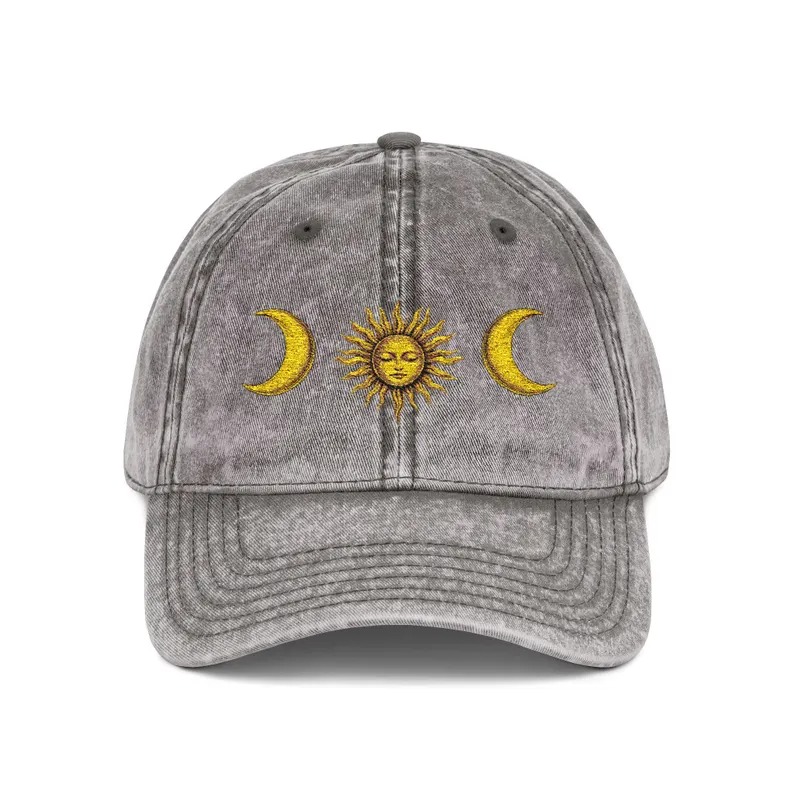Moonnora Sun and Moon Tarot Washed Baseball Cap